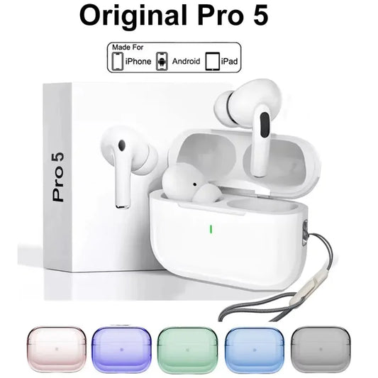 Original Pro 5 TWS Max Bluetooth Headphones – iPhone and Android Compatible, Wireless In-Ear with Charging Box