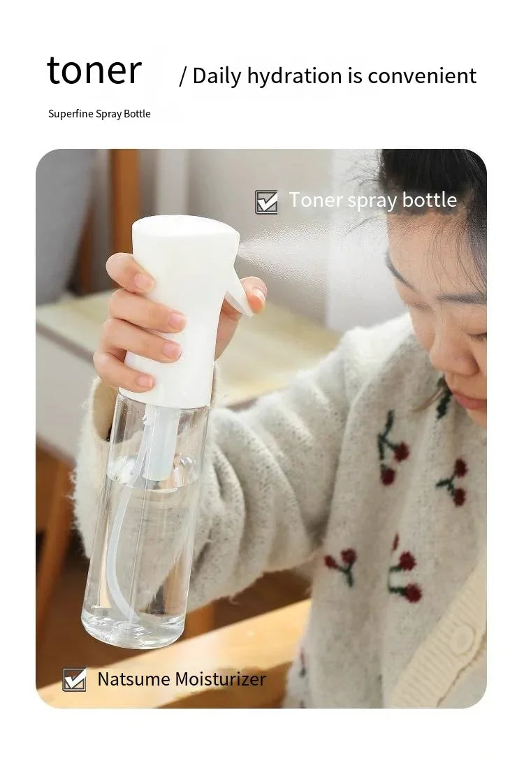 High Pressure Continuous Spray Bottle – Fine Mist, One-Touch Spray, Refillable Water Bottle