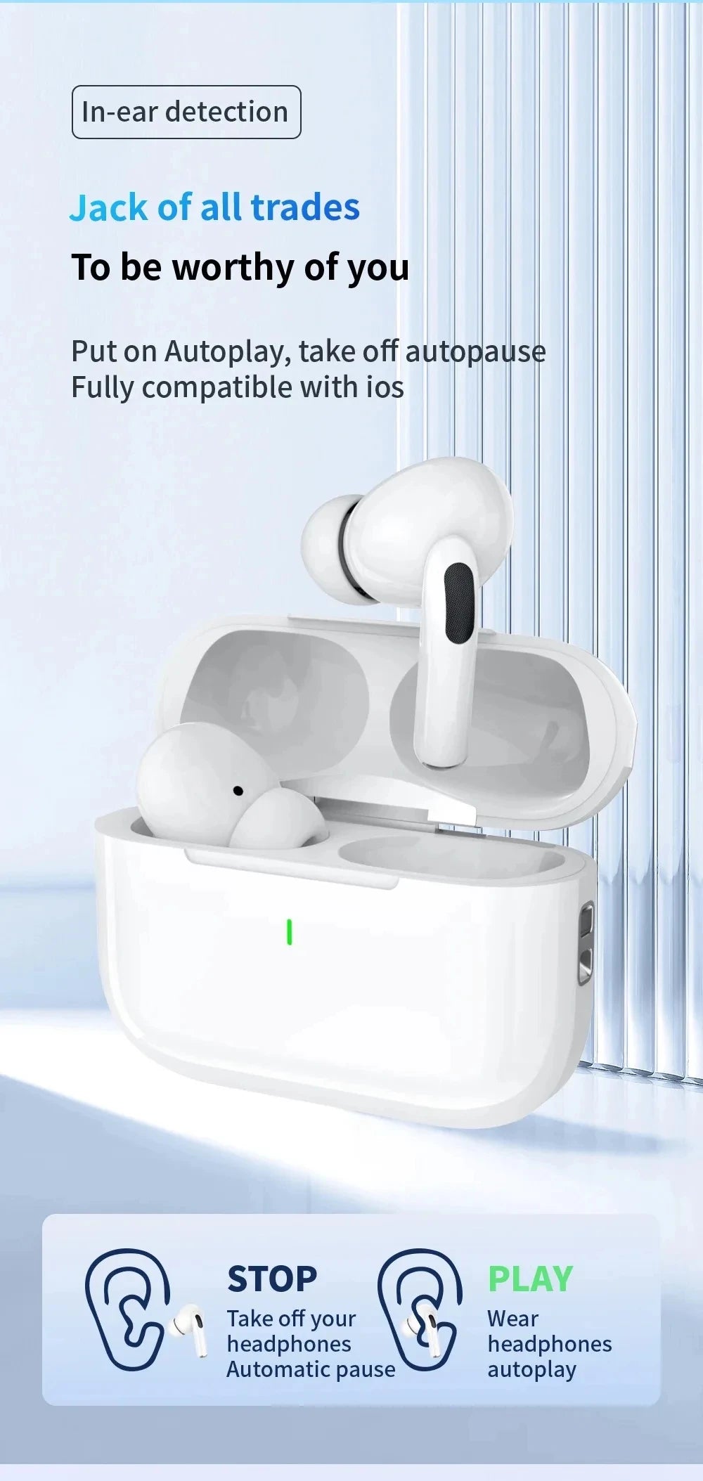 Original Pro 5 TWS Max Bluetooth Headphones – iPhone and Android Compatible, Wireless In-Ear with Charging Box