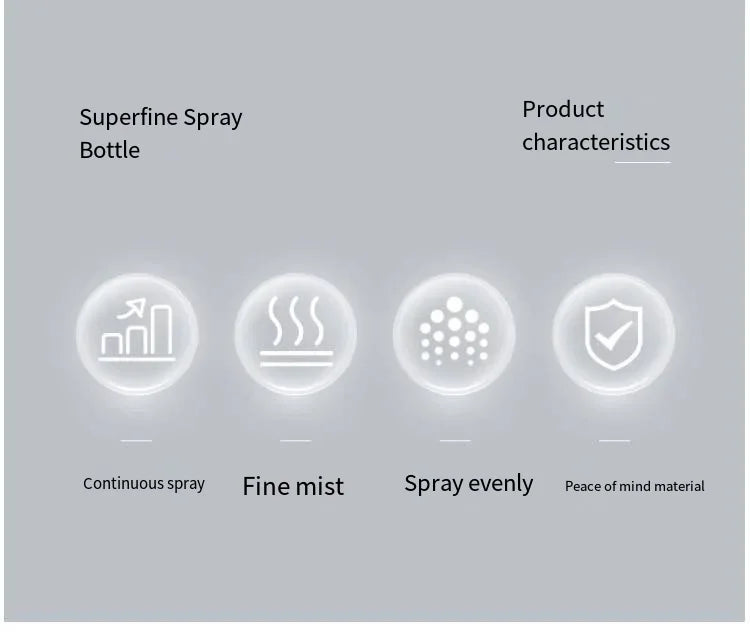 High Pressure Continuous Spray Bottle – Fine Mist, One-Touch Spray, Refillable Water Bottle