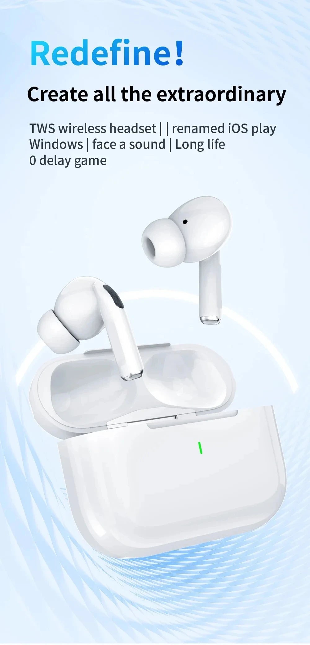 Original Pro 5 TWS Max Bluetooth Headphones – iPhone and Android Compatible, Wireless In-Ear with Charging Box