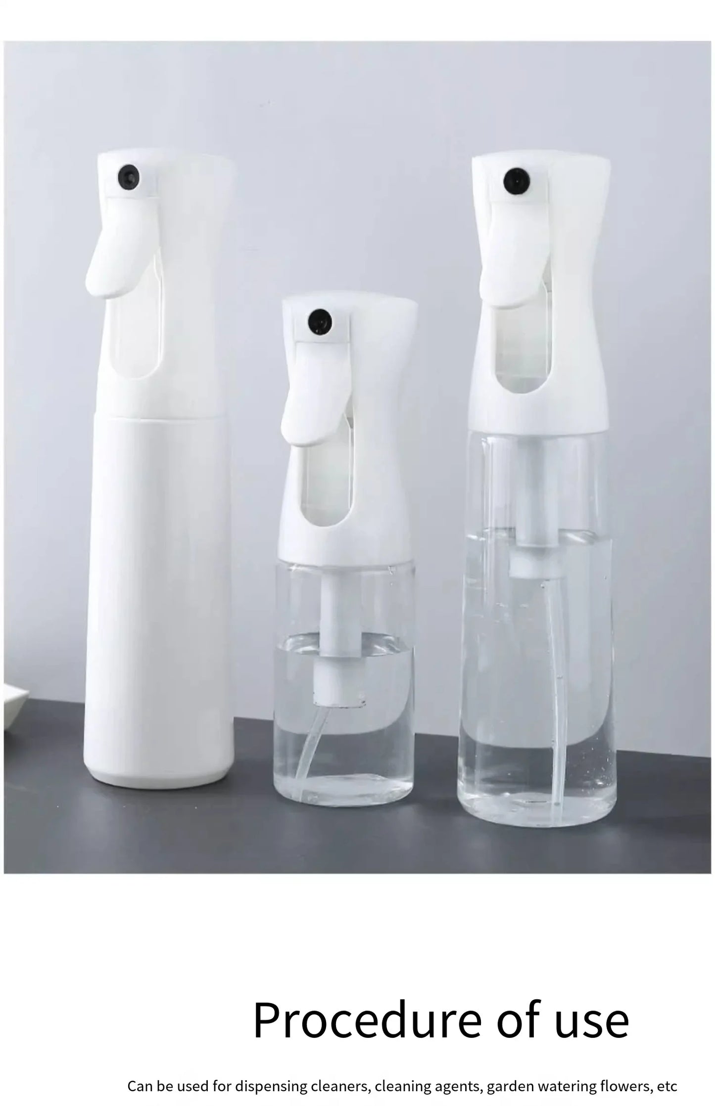 High Pressure Continuous Spray Bottle – Fine Mist, One-Touch Spray, Refillable Water Bottle